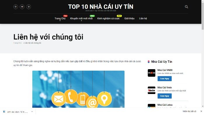 Trang web Top10nhacaiviet.com chỉ xoay quanh chia sẻ về những nhà cái đang hoạt động ở Việt Nam